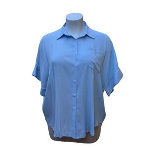 In’Voland Blue Women's Button-Up Top